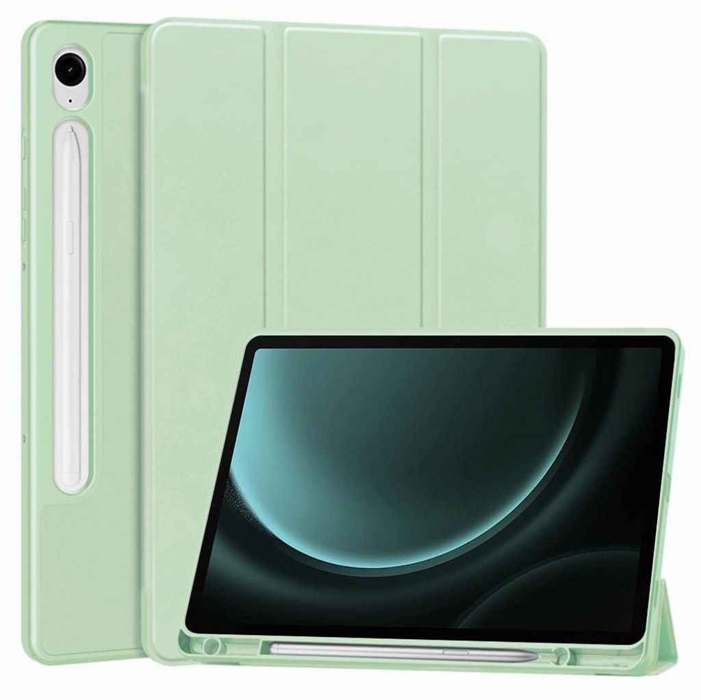 Techsuit Flex Trifold Tablet-Hülle mit Pencil-Halter für Samsung Galaxy Tab S9 FE - Matcha Grün