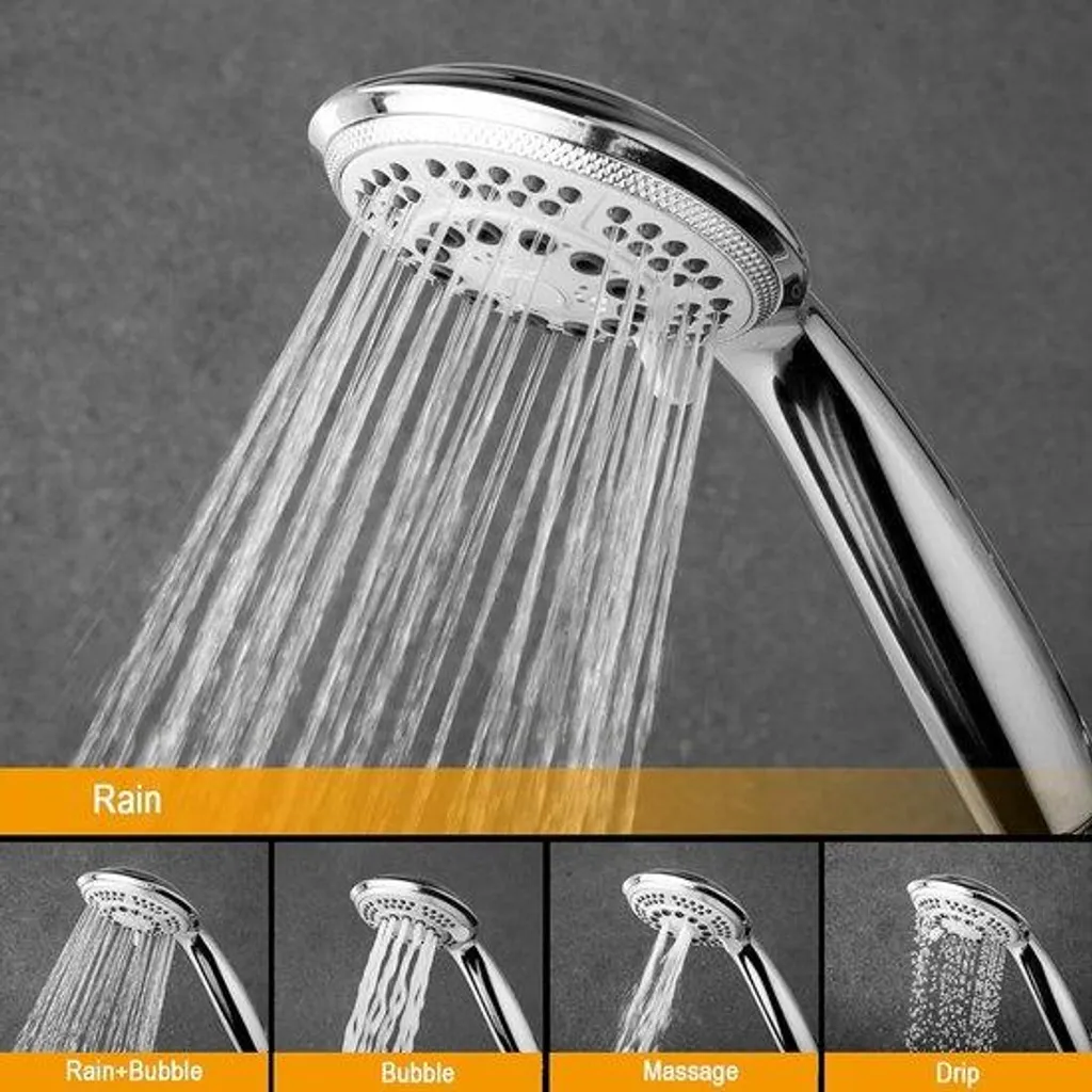 Pommeau de douche 120 mm chromé 5 jets pour une économie d'eau