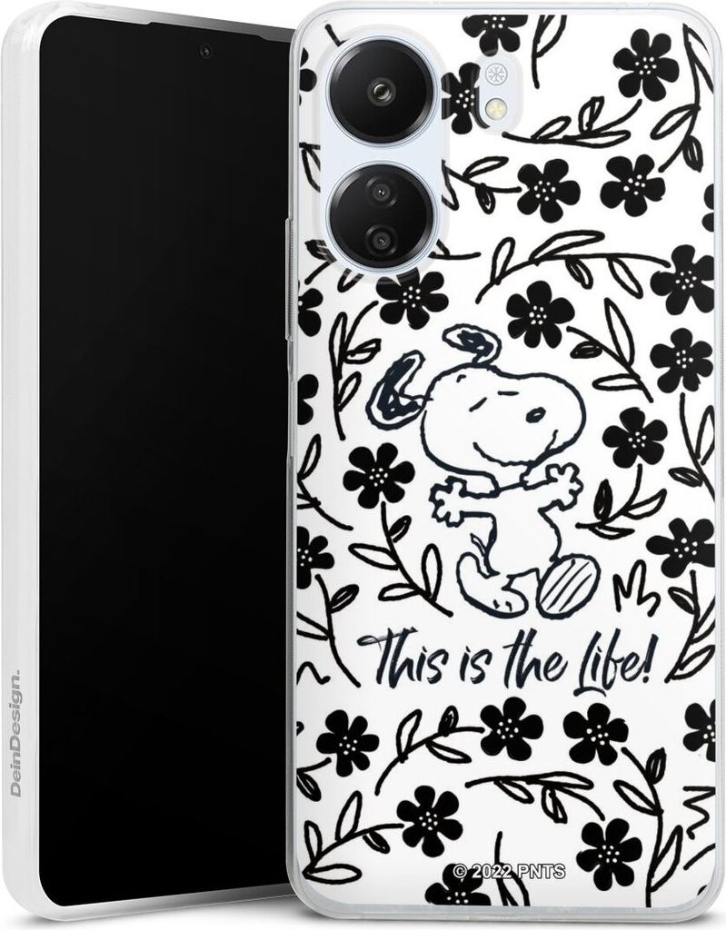DeinDesign Slim Hülle für Xiaomi Redmi 13C 4G Silikon Case Ultra Dünn Handyhülle Blumen Peanuts Snoopy