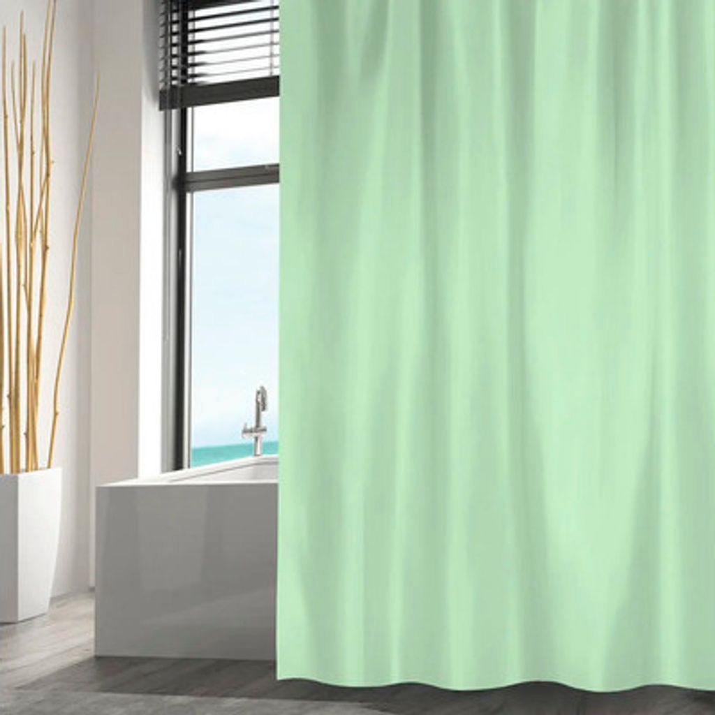 Duschvorhang MSV Anti Schimmel Textil 180 x 200 cm grün Produktbild 