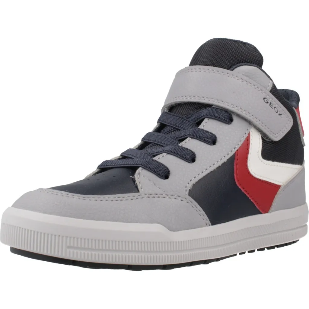 Geox J Arzach Baskets pour Garçon en Gris - Chaussures Respirantes Enfant