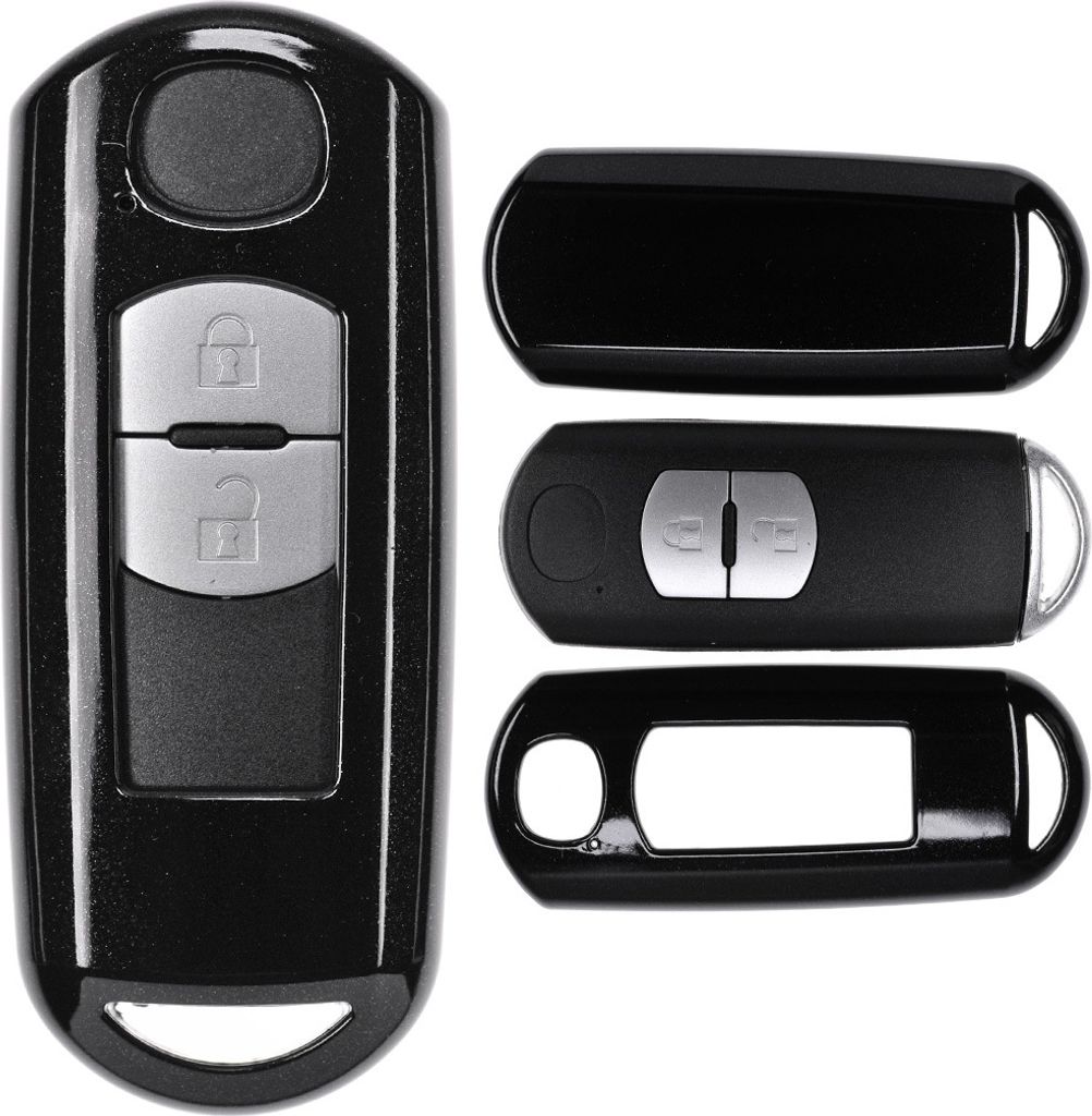 Auto Schlüssel Kunststoff Hülle ABS Plastik Schutz Cover Schwarz kompatibel mit Mazda 2 3 6 CX-3 CX-5 MX-5 KEYLESS SMARTKEY