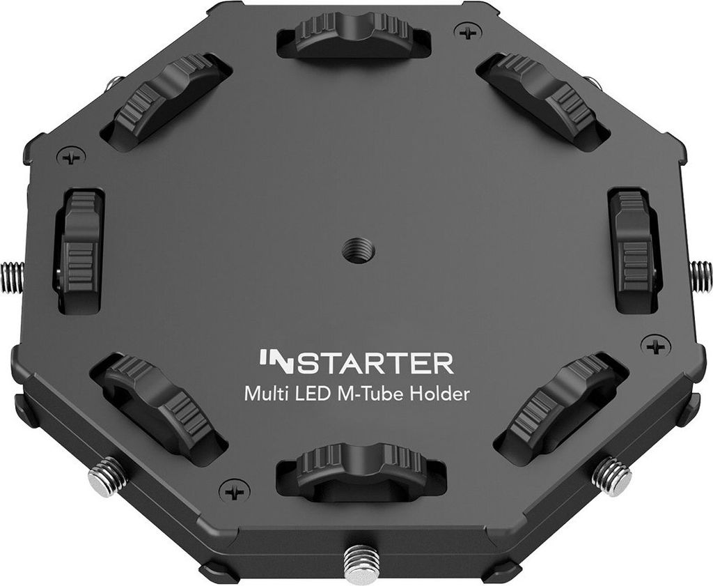 Instarter Multi LED M-Tube Holder achteckige Halterung aus Aluminium für bis zu 8 RGB LED Tubes mit 1/4 Zoll Gewinde