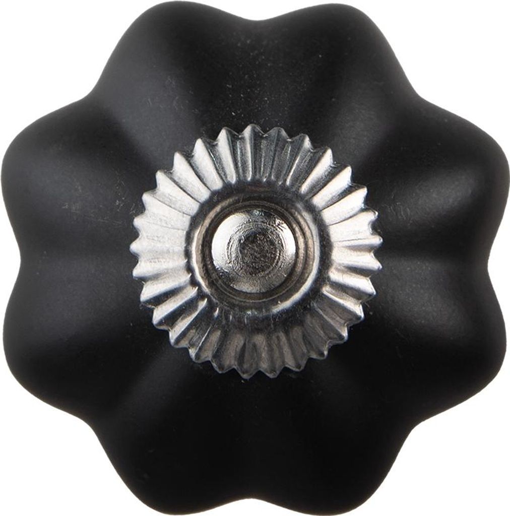 Clayre & Eef Türknauf Ø 4 cm Schwarz Keramik Produktbild 