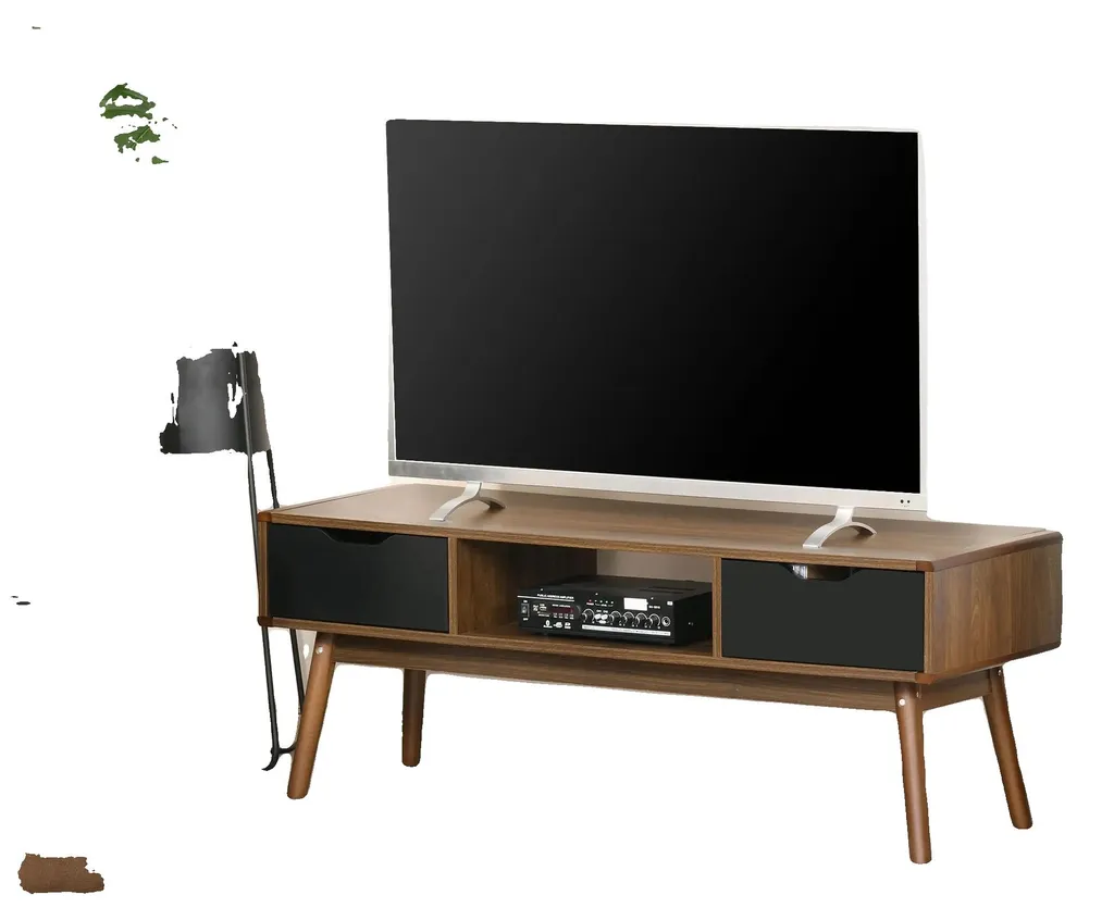 Meuble TV d'angle ou mural 120 cm pour salon organisé avec tiroirs XL