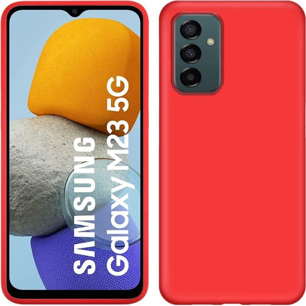 Galaxy M23 5G Hülle, Flüssig Silikon Weich Gummi Schutzhülle für Samsung Galaxy M23 5G Rot