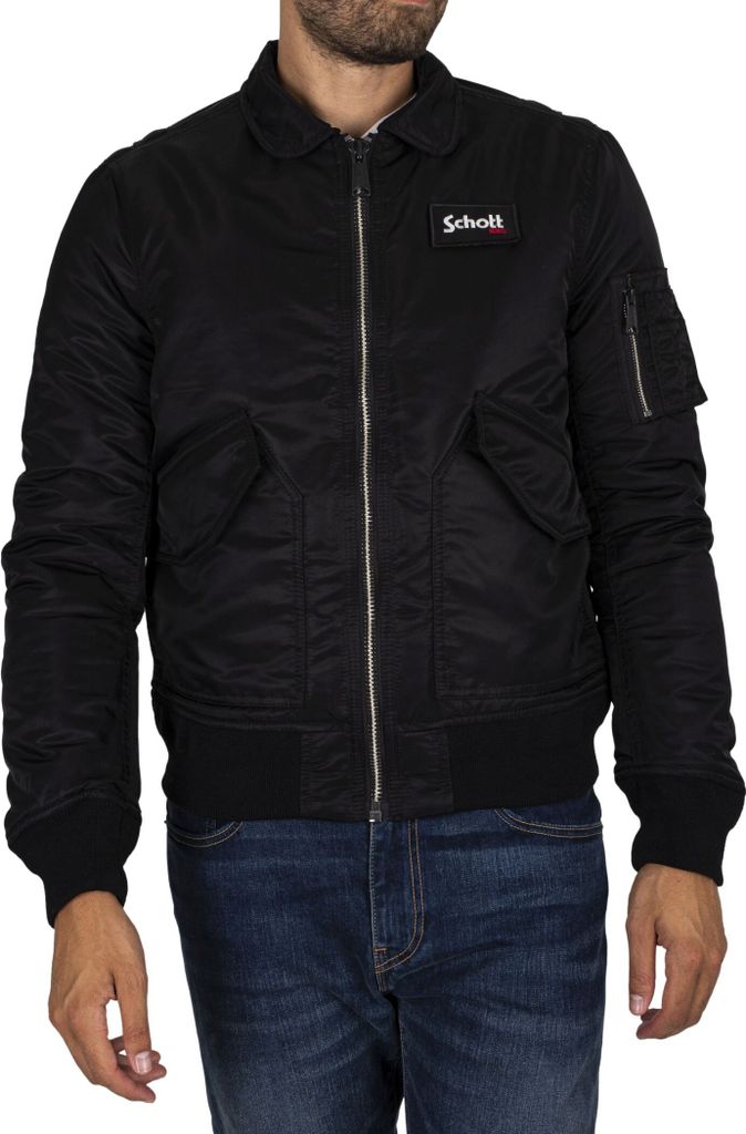 Schott Abnehmbare Bomberjacke, Schwarz M
