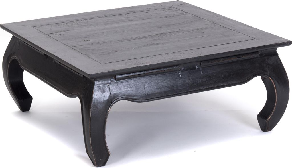 OPIUMTISCH "EAST 80" | 80x80x36 cm, Mahagoni | Beistelltisch | Farbe: 09 voodoo - schwarz