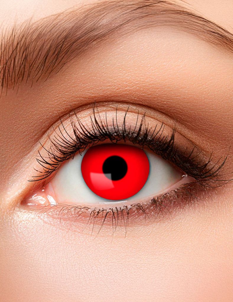 Wochen-Kontaktlinsen Red Devil Eyes farbige Linsen Cosplay Karneval Fasching