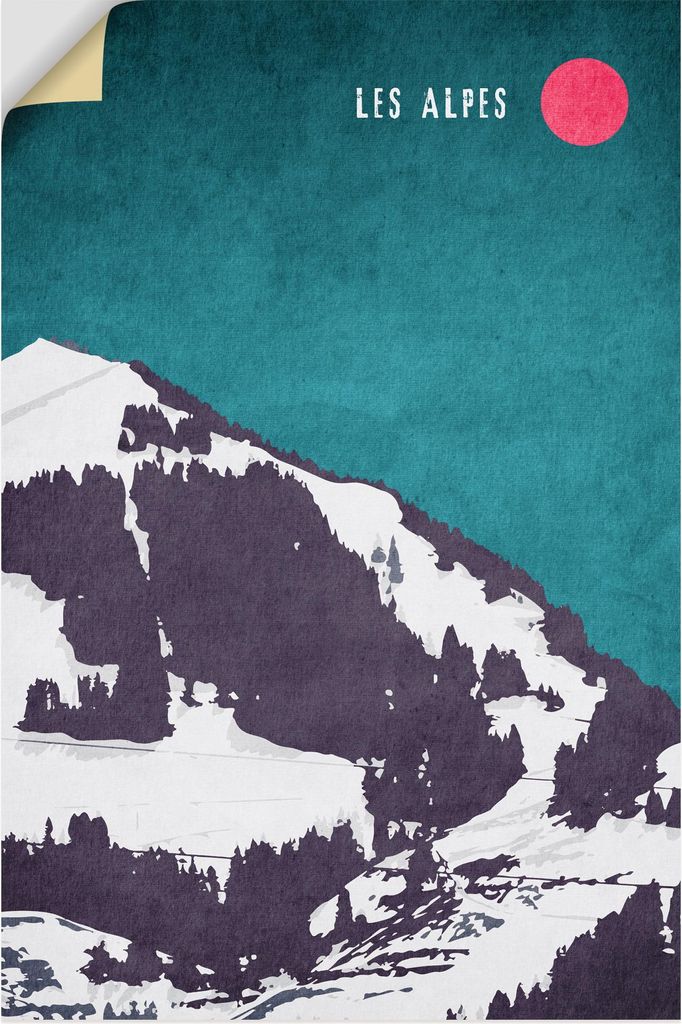 ARTland Wandbild, selbstklebend Die Alpen Größe: 20x30 cm