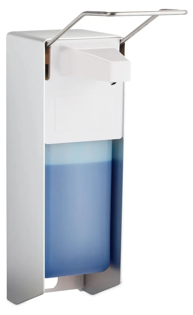Distributeur désinfectant mural anti-contamination 1L levier coude