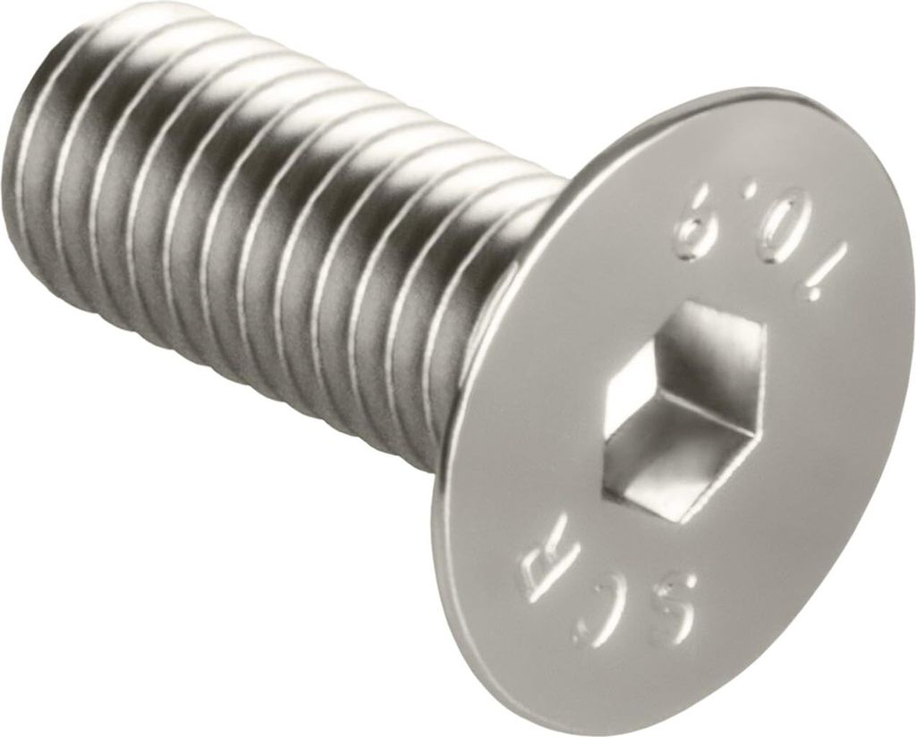 Senkkopfschrauben, Senkschrauben mit Innensechskant für Konstruktionsprofile M4 / M5 / M6 / M8 DIN 7991 (20, vernickelt, M8 x 20mm)