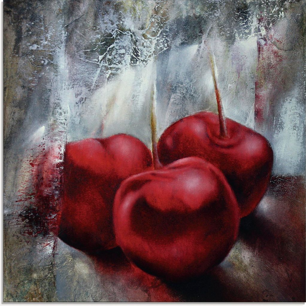 ARTland Glasbild Kirschen Größe: 20x20 cm