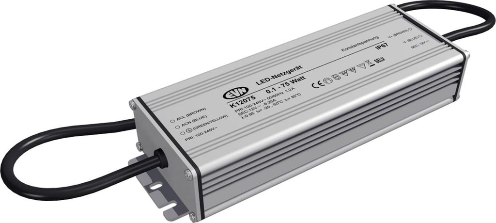 EVN Lichttechnik LED-Netzgerät 12VDC 0-75W IP67 K 12075 Produktbild 