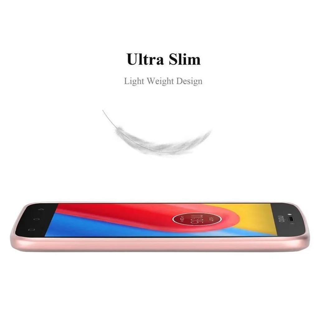 Cadorabo Custodia per Motorola Moto C Plus in Candy Rosso - Morbida