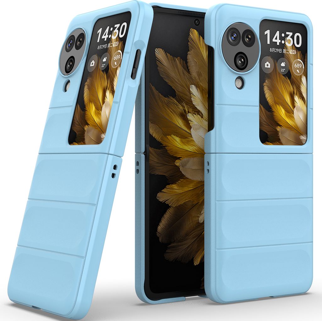 Handyhülle für Oppo Find N3 Flip Hartes PC Matt Stossfest Anti-rutsch Hülle Blau