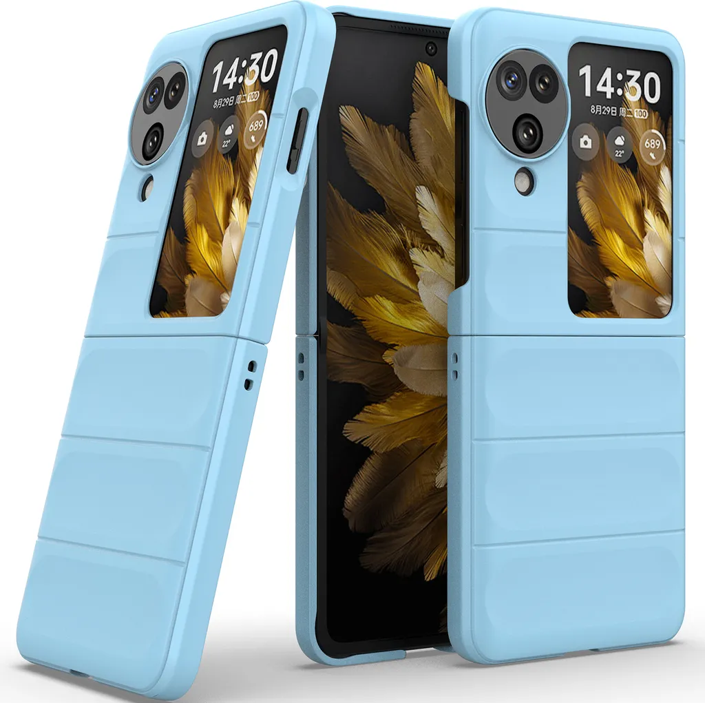 Custodia Sottile Oppo Find N3 Flip Blu - PC Antiurto Antiscivolo Opaco