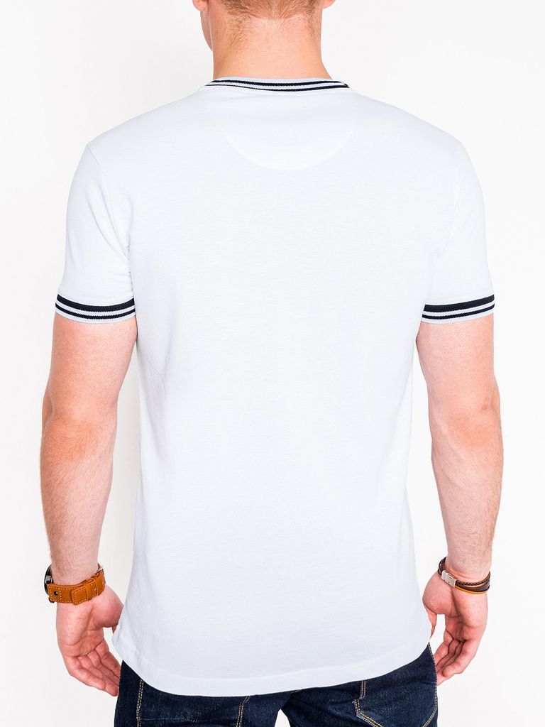 Ombre Clothing Herren-T-Shirt mit Kragen Risto weiß M