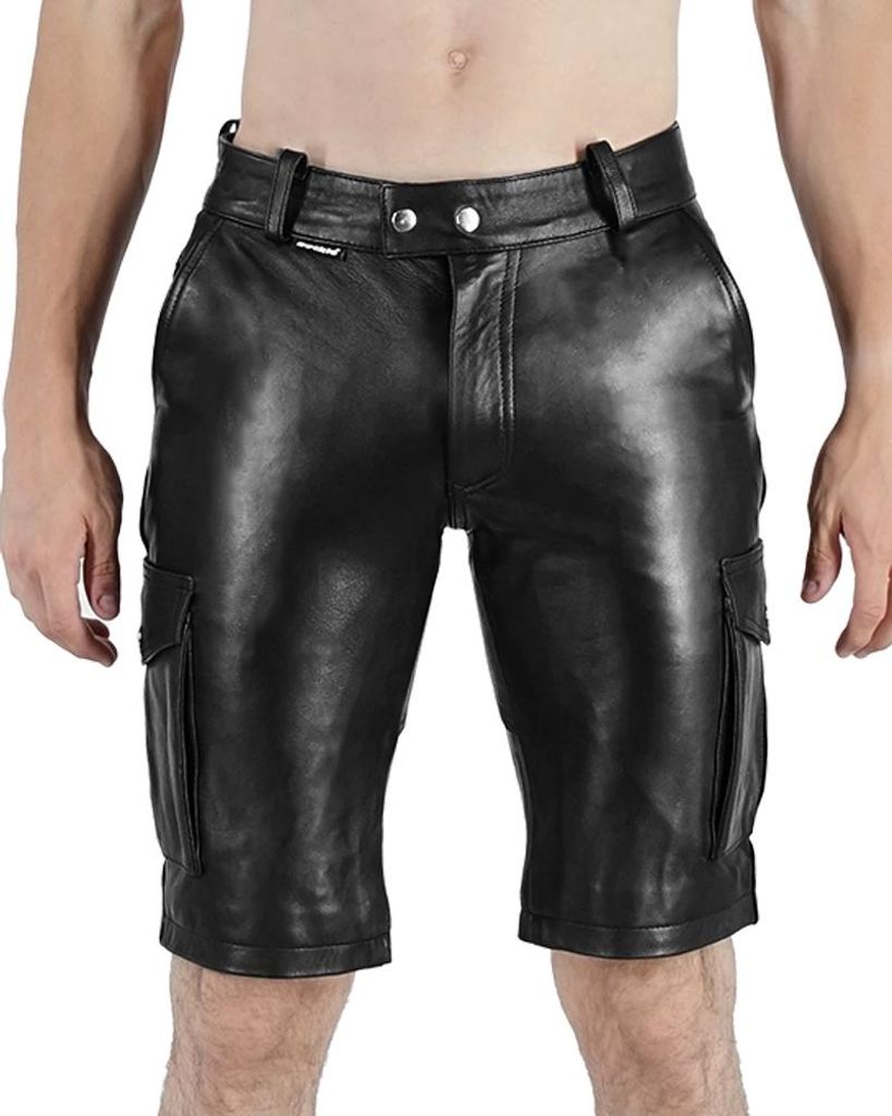Bockle Cargo Lamm Leder Lederhose kurz Leder Shorts Pants , W31/L30