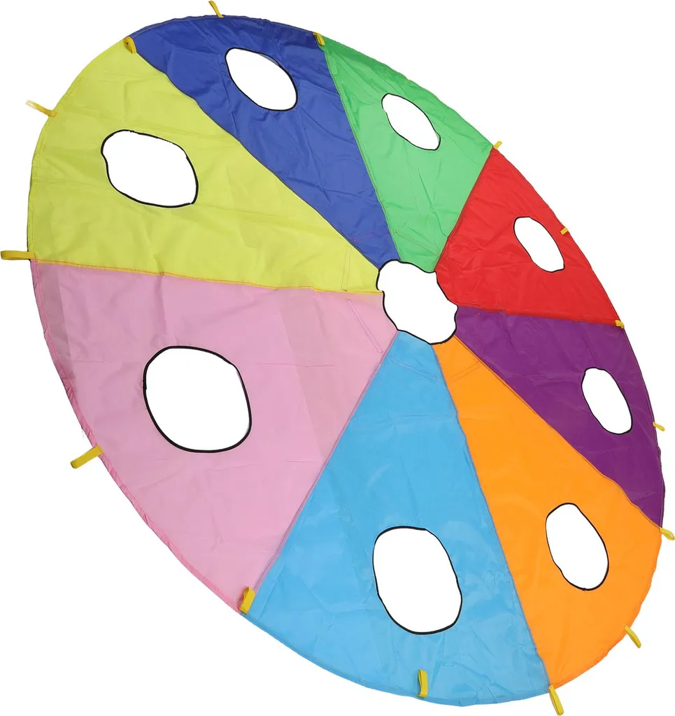 Parachute de motricité rond 9 trous et ses accessoires gonflables