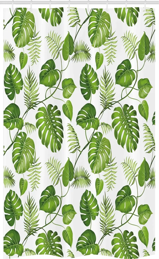 Tenda Doccia 120x180 Lavabile ABAKUHAUS Verde Botanico Idrorepellente