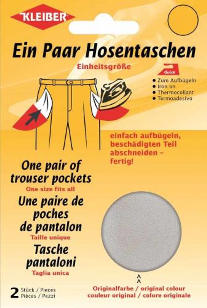 KLEIBER Quick-Ein-Paar-Hosentasche hellgrau 2 Stück
