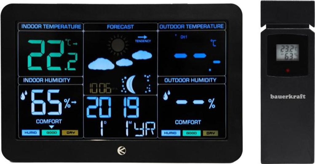 Bauerkraft G-568 Bezdrátová meteostanice, teploměr, Obrázek produktu 