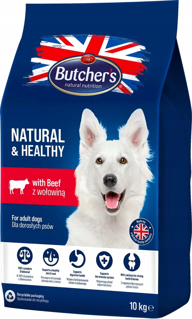 Butcher's Natural & Healthy Croquettes au Bœuf pour Chien Adulte 10kg