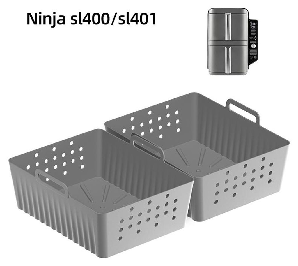 INF Silikonform - Rechteckige Fritteusen-Einlage Grau