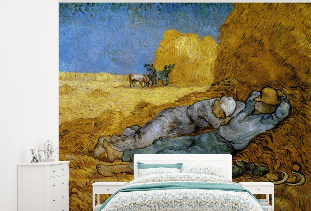 MuchoWow Fototapete für Wohnzimmer oder Schlafzimmer Wandtapete Vinyl Motivtapete Die Siesta - Vincent van Gogh - 375x300 cm - Tapezierpapier
