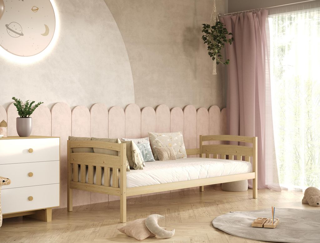 Kinderbett Tosia ohne Matratze Natur lackiert 80/180 | Jugendbett