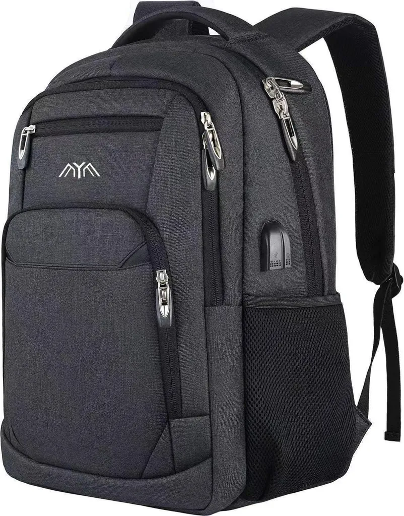 Sac à dos scolaire garçons et adolescents - Ordinateur 15.6 pouces Gris
