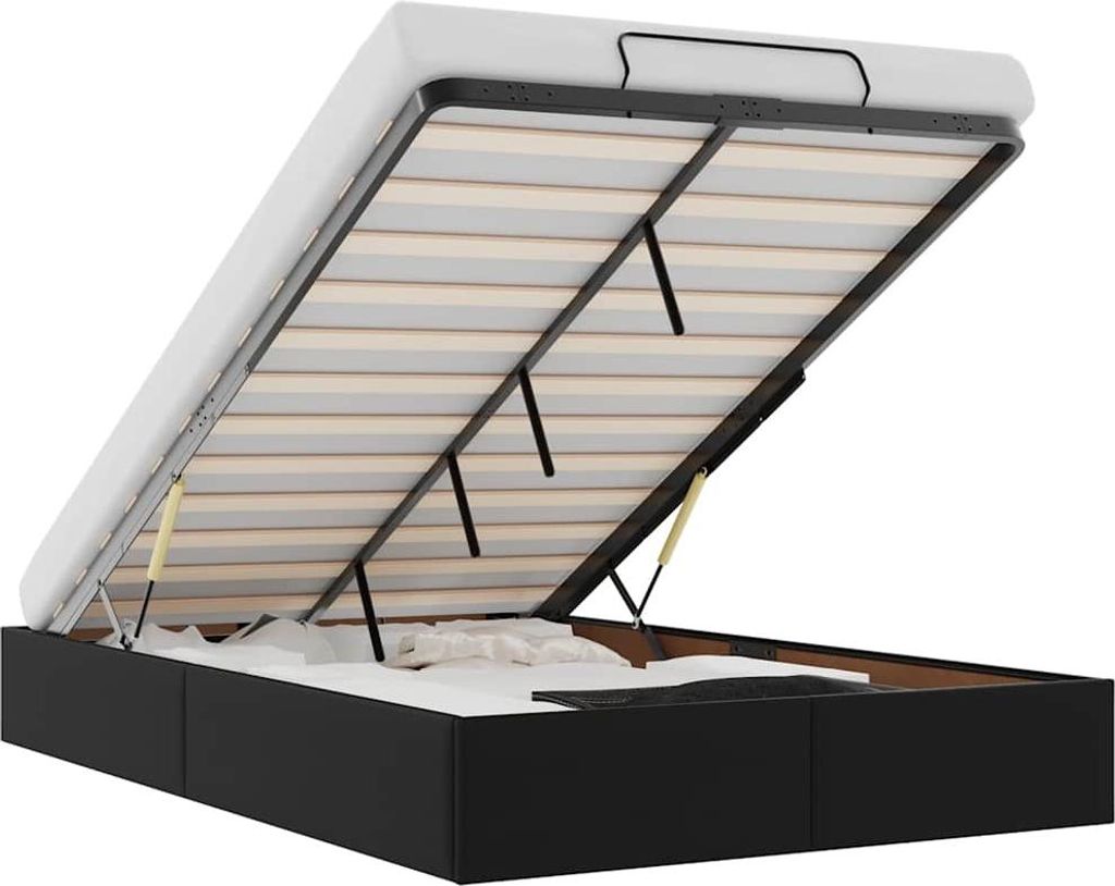 vidaXL Ottoman-Bett ohne Matratze Schwarz 120x190 cm Kunstleder