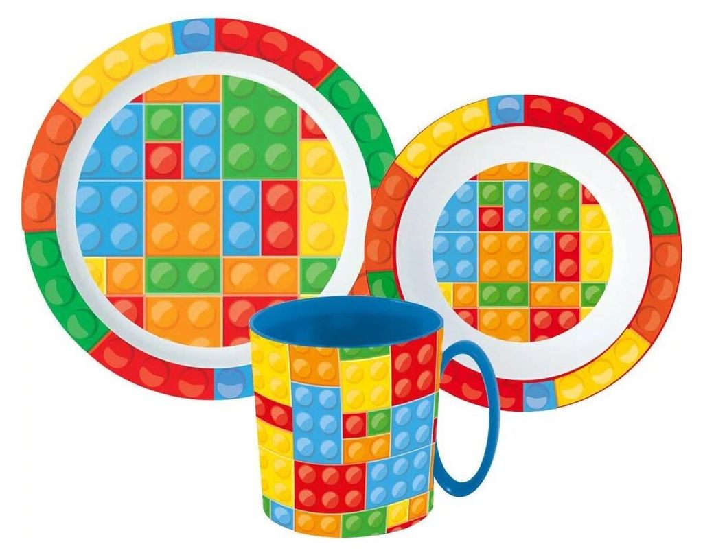 Sada nádobí Lego Bricks, sada z mikromateriálu s hrnkem 350 Obrázek produktu 