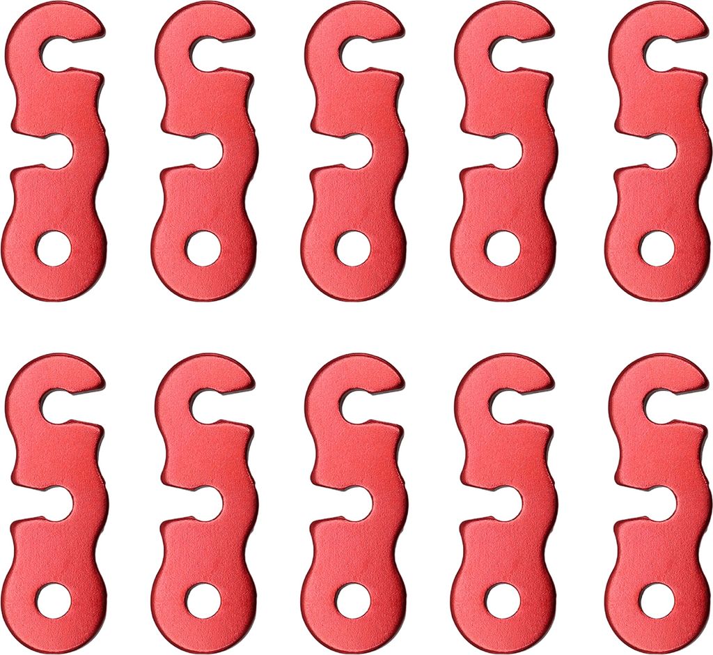 10-teiliger Aluminium-Seilspanner, 3-Loch, gerader Zeltschnurspanner, kompakte Größe, korrosionsbeständig, rostfrei, Zeltschnurspanner