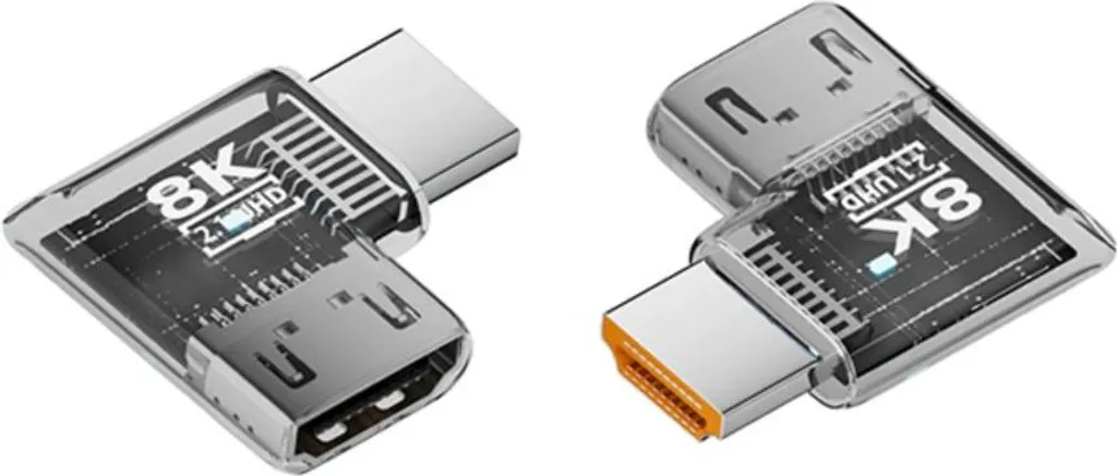 INF Adattatore HDMI 2.1 Angolato 90 Gradi Trasparente - 3 Pezzi 8K