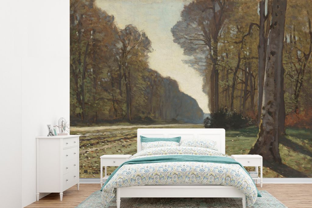 MuchoWow Fototapete für Wohnzimmer oder Schlafzimmer Wandtapete Vinyl Motivtapete Der Weg nach Chailly - Gemälde von Claude Monet - 385x280 cm ...