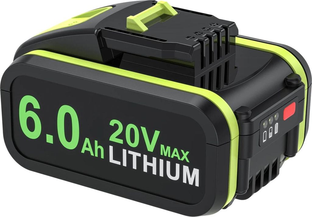 Für Worx 20V Elektrowerkzeuge, Li-Ion Ersatzakku 6,0 Ah, kompatibel mit WA3551/WA3551.1, WX176, WX242 – Lila