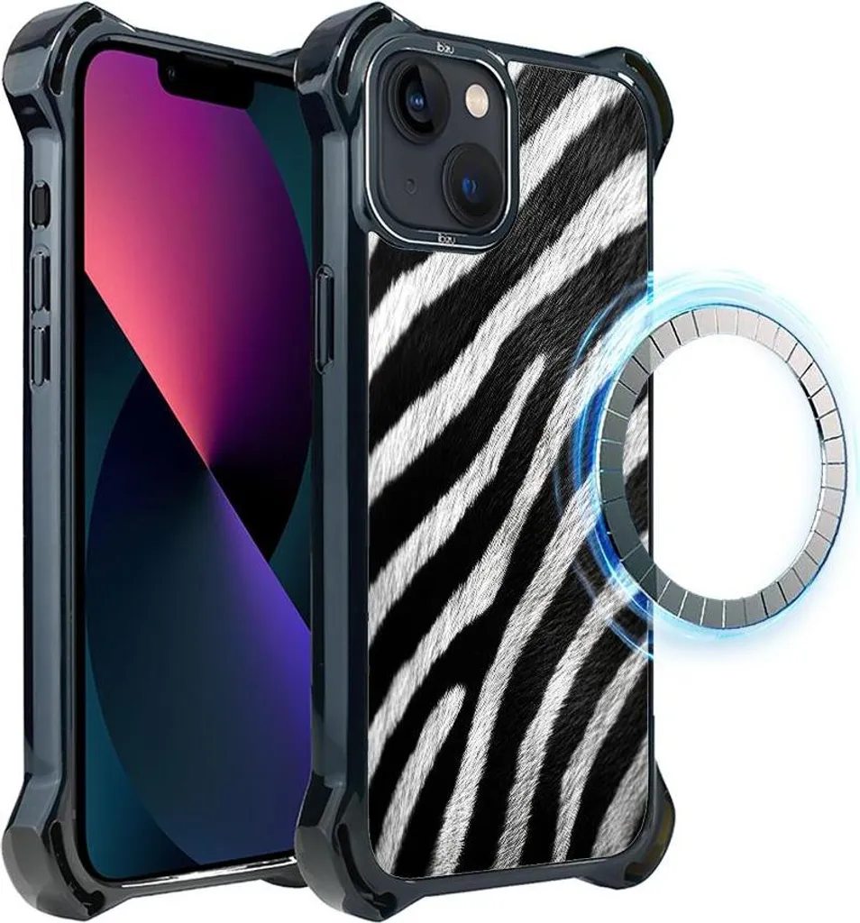 Étui iPhone 13 IBIZU DropGuard Ultra MagSafe Zebra - Protection Antichoc