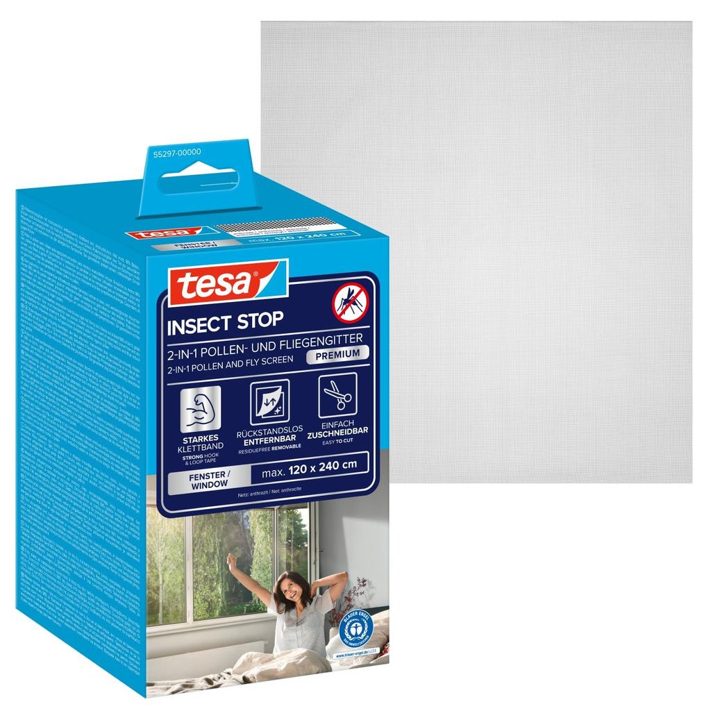 tesa INSECT STOP 2-in-1 Pollen- und Fliegengitter Premium - Produktbild 