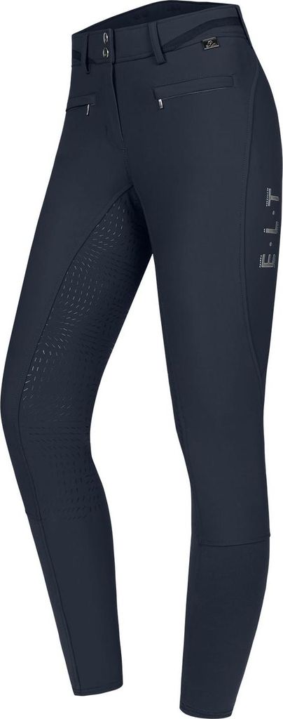 E.L.T Reithose Damen Full-Grip Maja Glam Curved High Waist Damenreithose Vollbesatz Tiefblau 48