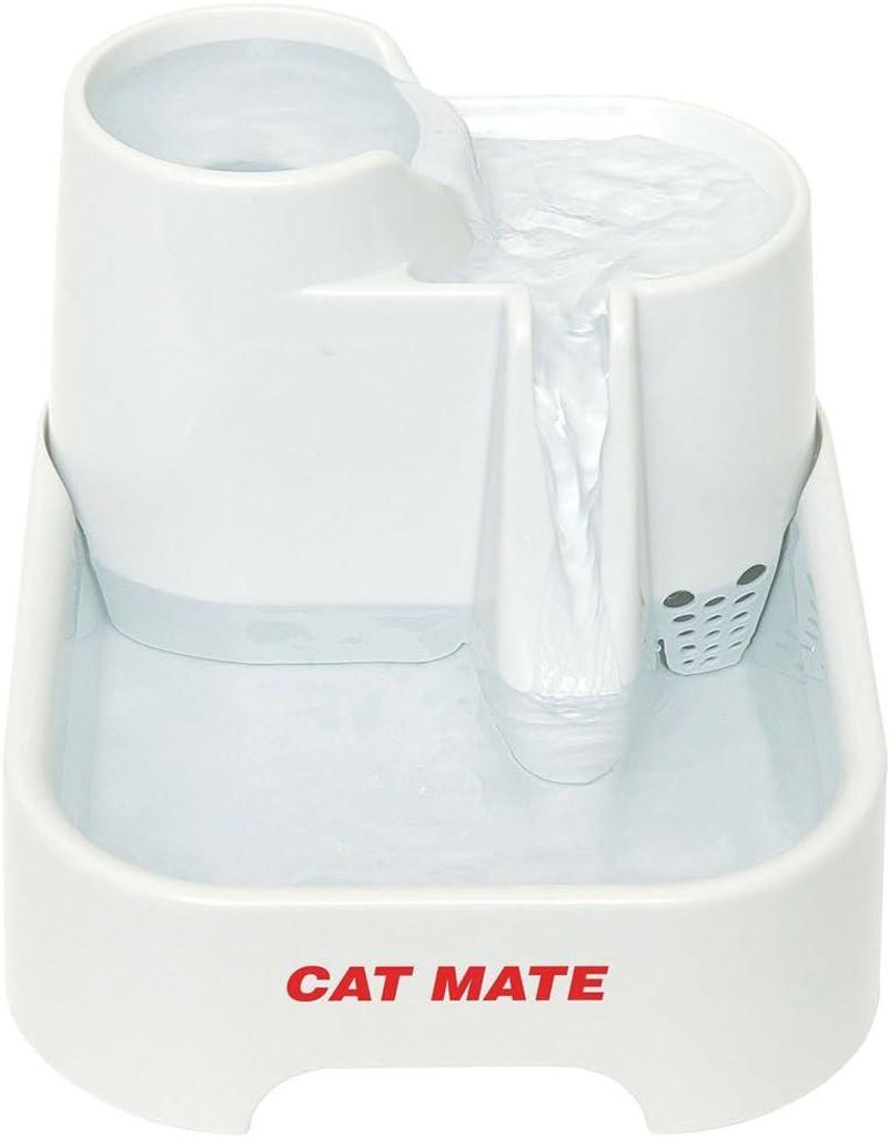 Cat Mate Trinkbrunnen für Katzen und kleine Hunde, 2 Liter Fassungsvermögen – Weiß