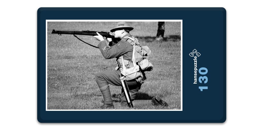 hansepuzzle 16957 - Soldat Puzzle, 130 Teile, Menschen, 28,7 x 20,0cm mit hochwertiger Aufbewahrung, Kartonbox und wiederverschließbarem Beutel