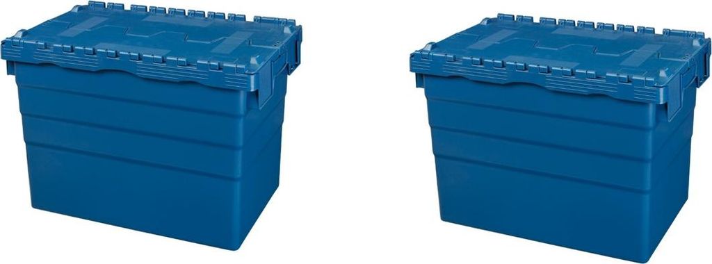 2 Stück Mehrwegbehälter mit Deckel 78L Volumen – ALC-Behälter Transportbox
