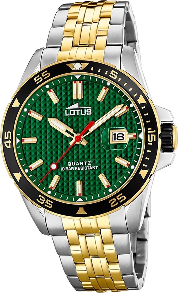 Lotus Edelstahl Herren Uhr Armbanduhr silber gold Luxus Khrono D2UL18652/2