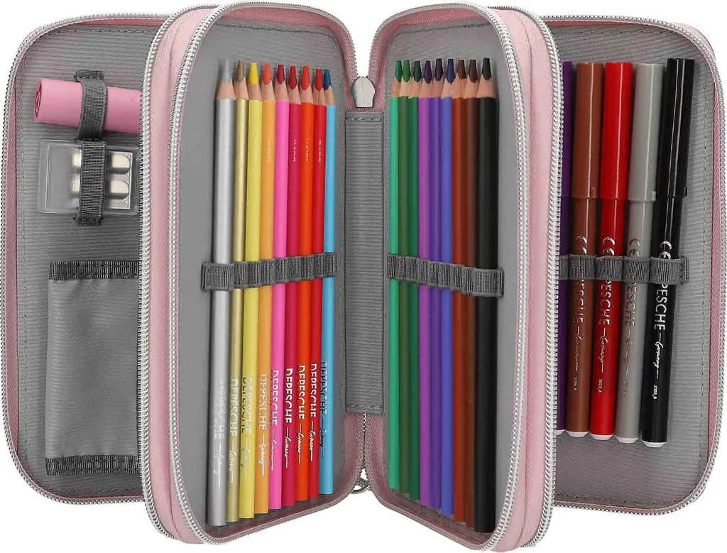 Trousse triple compartiment TOPModel Depesche grand format rouge 83 - 5
