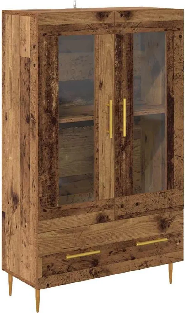 Highboard Altholz 69,5 x 31 x 115 cm Legno ingegnerizzato e vetro