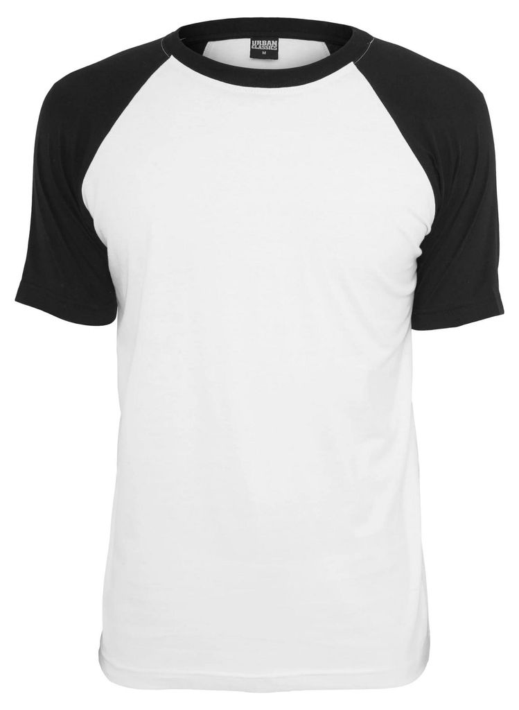 Urban Classics - T-Shirt für Herren Raglanärmel TN801 (L) (Weiß/Schwarz)