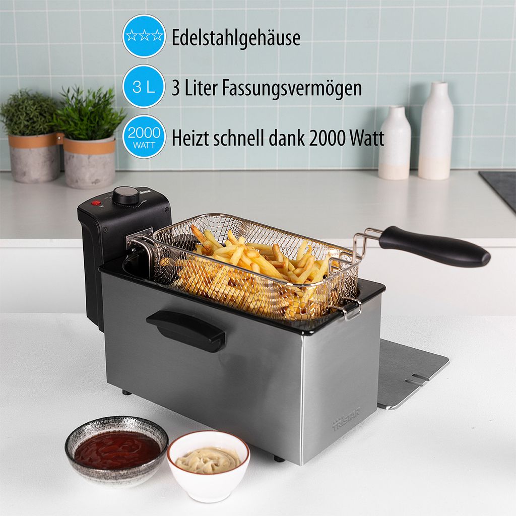 Tristar FR-6947 Friteuse – 3 L Fassungsvermögen – hohe Leistung von 2000 Watt