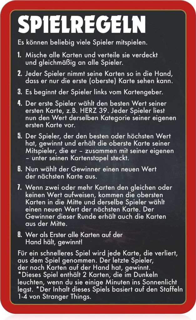 The image shows the rules for a card game.